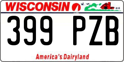 WI license plate 399PZB