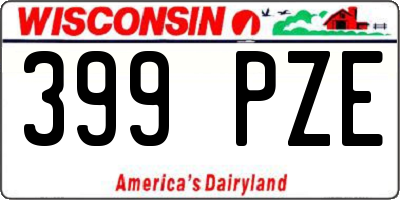 WI license plate 399PZE