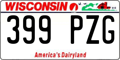 WI license plate 399PZG