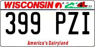 WI license plate 399PZI