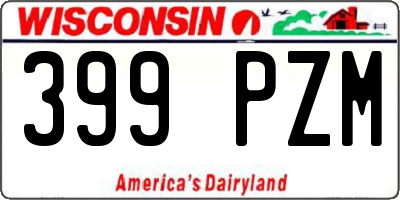 WI license plate 399PZM
