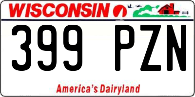 WI license plate 399PZN