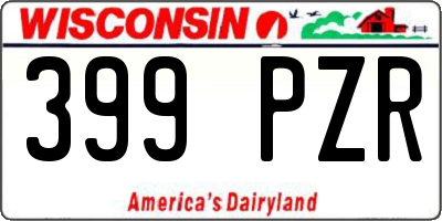 WI license plate 399PZR
