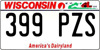WI license plate 399PZS