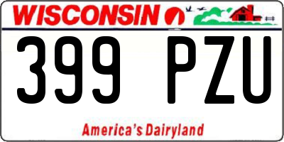 WI license plate 399PZU