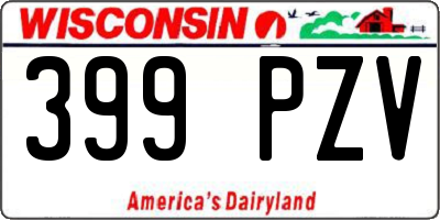 WI license plate 399PZV