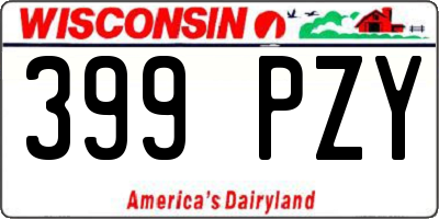 WI license plate 399PZY