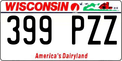WI license plate 399PZZ