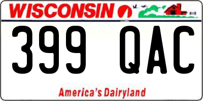 WI license plate 399QAC