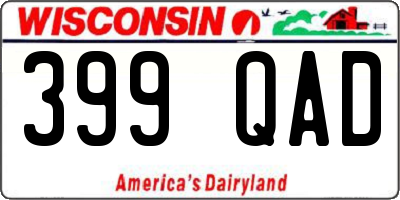 WI license plate 399QAD