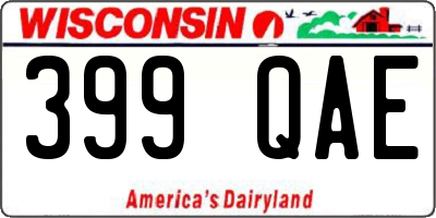 WI license plate 399QAE