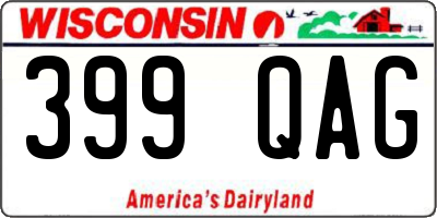 WI license plate 399QAG