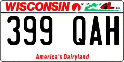 WI license plate 399QAH
