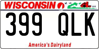WI license plate 399QLK