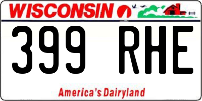 WI license plate 399RHE