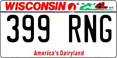 WI license plate 399RNG