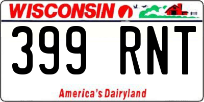 WI license plate 399RNT