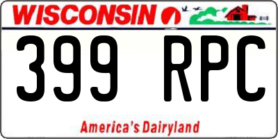 WI license plate 399RPC