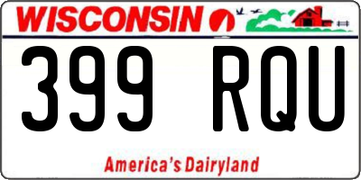 WI license plate 399RQU