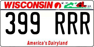 WI license plate 399RRR