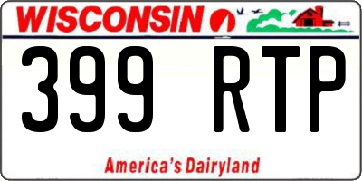 WI license plate 399RTP