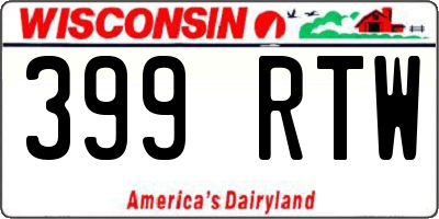 WI license plate 399RTW