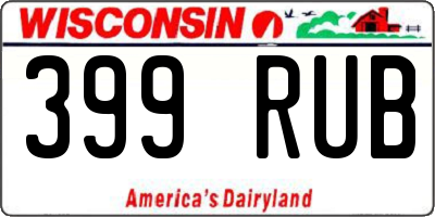WI license plate 399RUB