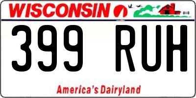 WI license plate 399RUH