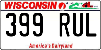WI license plate 399RUL