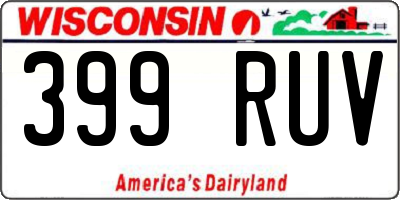 WI license plate 399RUV