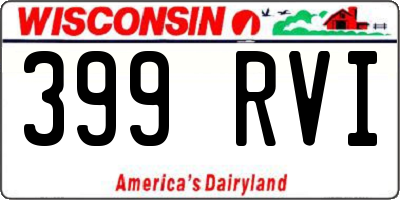 WI license plate 399RVI