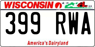 WI license plate 399RWA