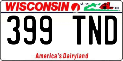 WI license plate 399TND