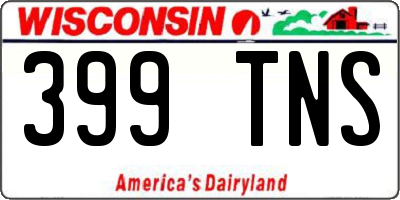 WI license plate 399TNS