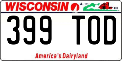 WI license plate 399TOD