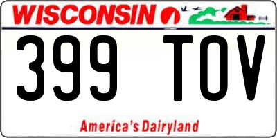 WI license plate 399TOV