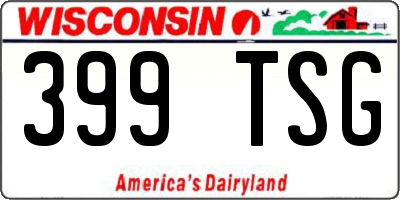 WI license plate 399TSG