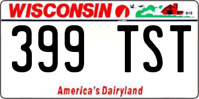 WI license plate 399TST