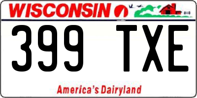 WI license plate 399TXE