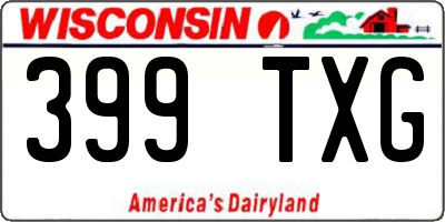 WI license plate 399TXG