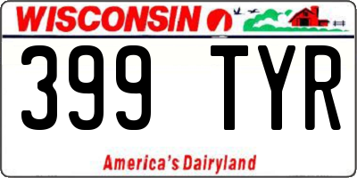 WI license plate 399TYR