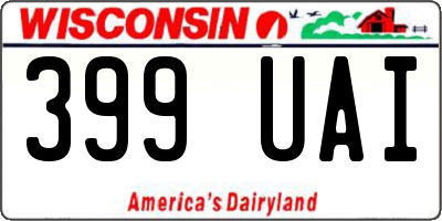 WI license plate 399UAI