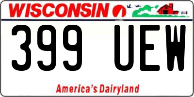 WI license plate 399UEW