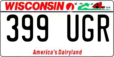 WI license plate 399UGR