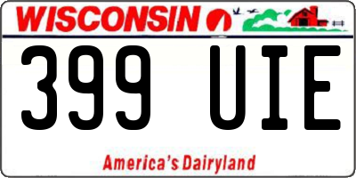 WI license plate 399UIE