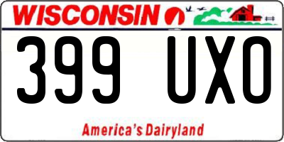 WI license plate 399UXO