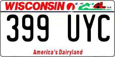 WI license plate 399UYC