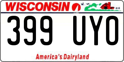 WI license plate 399UYO