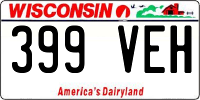 WI license plate 399VEH