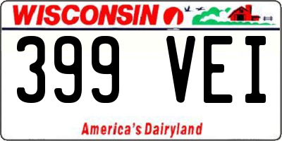 WI license plate 399VEI